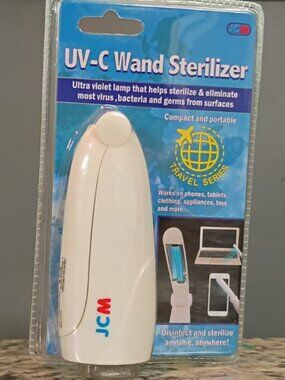 JCM UV-C Wand Sterilizer-Ultra Violet Lamp-Disinfect &Sterilize-White-NEW-SEALED